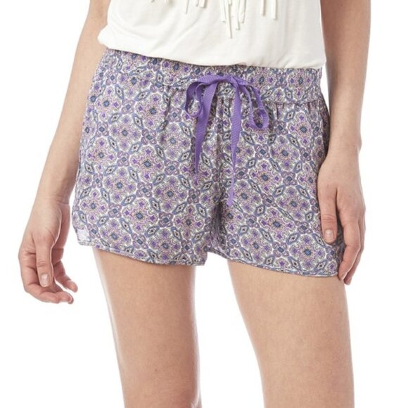 Joie Layana Tile Print Tie-Front Silk Shorts